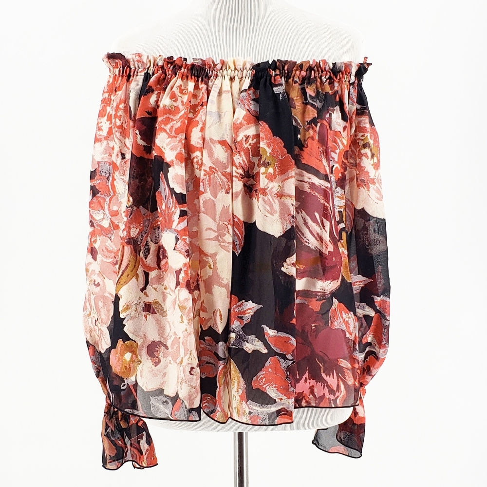 Elizabeth & James Silk Off The Shoulder Blouse